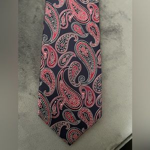 Blue and red paisley tie - 100% silk